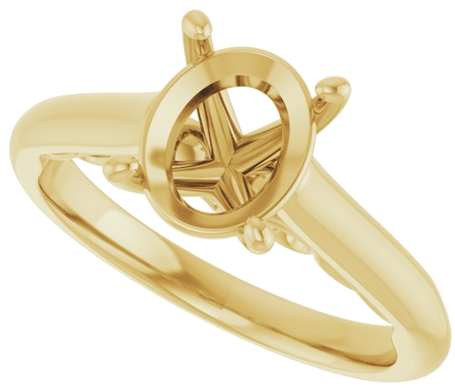 Sužadėtuvių Žiedas „Sculptural“ 14k yellow gold Oval 9mm x 7mm (5)