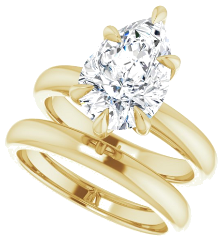 Sužadėtuvių Žiedas „Claw-Prong Solitaire“ 14k yellow gold Pear 12mm x 8mm (10)