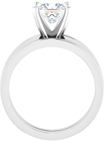 Sužadėtuvių Žiedas „Solitaire“ 585 Baltojo Aukso Square 6mm (7)