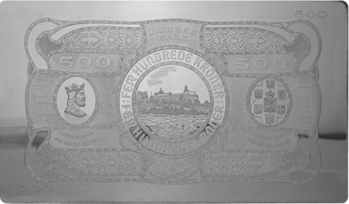 Bank of Norway silver plate 500 kroner (2)