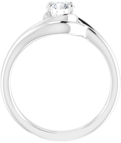 Sužadėtuvių Žiedas „Solitaire“ 585 Baltojo Aukso Round 5.2mm (7)