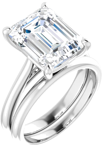 Sužadėtuvių Žiedas „Solitaire“ 585 Baltojo Aukso Emerald 11mm x 9mm (6)