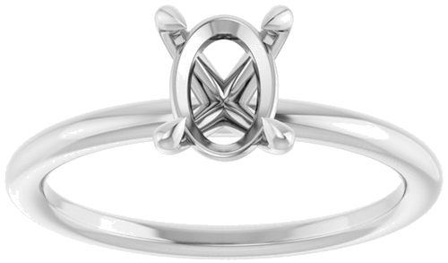 Sužadėtuvių Žiedas „Claw-Prong Solitaire“ 14k white gold Oval 7.5mm x 5.5mm (3)
