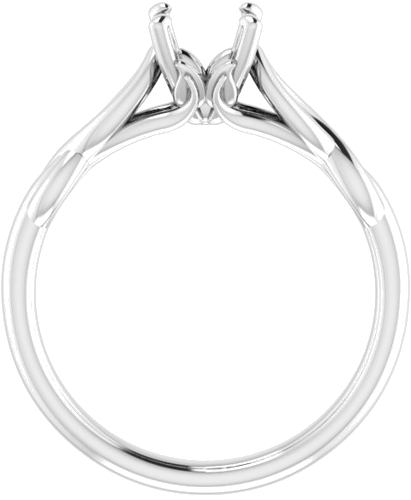 14K White  6 mm Round Solitaire Engagement Ring Mounting (2)