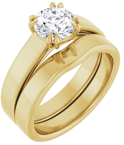 10K Yellow 6.5 mm Round Engagement Ring Mounting (6)