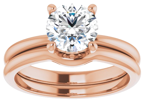 14K Rose 7 mm Round Solitaire Engagement Ring Mounting (8)