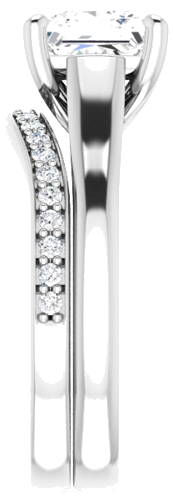 14K White 6.5 mm Square Solitaire Engagement Ring Mounting (9)