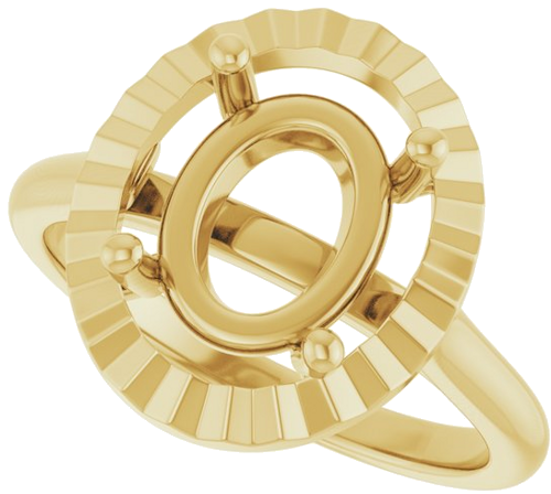 Sužadėtuvių Žiedas „Solitaire Geometric“ 14k yellow gold Oval 10mm x 8mm (5)