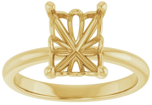 Sužadėtuvių Žiedas „Solitaire“ 417 Geltonojo Aukso Emerald 9mm x 7mm (3)