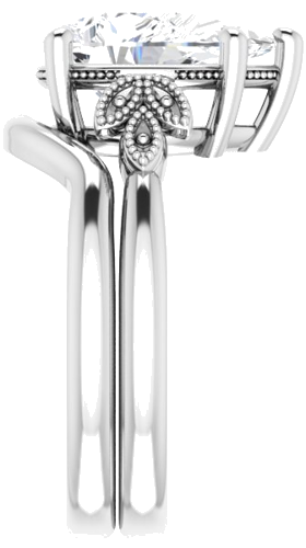 Sužadėtuvių Žiedas „Solitaire“ 14k white gold Pear 12mm x 8mm (9)