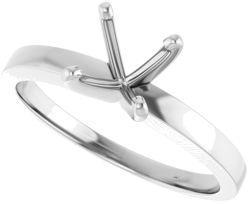Platinum 6-6.6 mm Round 4-Prong Solitaire Ring Mounting (5)