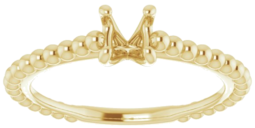 Sužadėtuvių Žiedas „Solitaire Beaded“ 14k yellow gold Round 5.2mm (3)