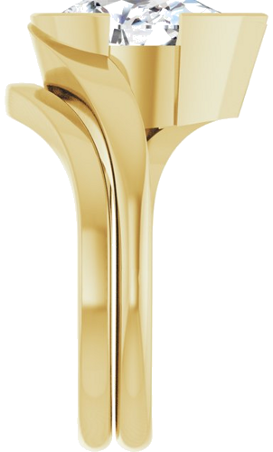 Sužadėtuvių Žiedas „Half-Bezel Solitaire“ 14k yellow gold Pear 12mm x 8mm (9)
