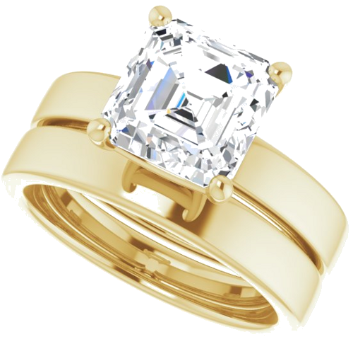 Sužadėtuvių Žiedas „Solitaire“ 14k yellow gold Asscher 8mm (10)