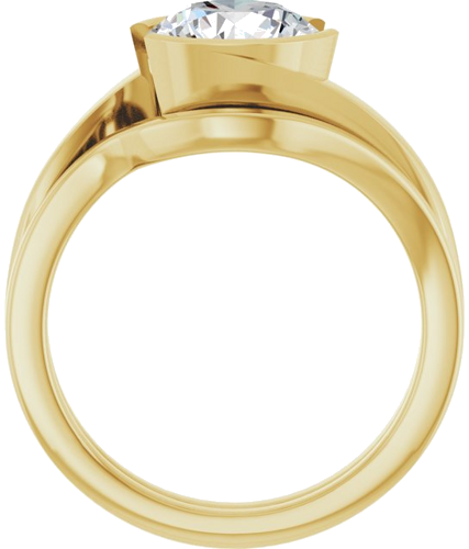 Sužadėtuvių Žiedas „Half-Bezel Solitaire“ 14k yellow gold Round 8.2mm (7)