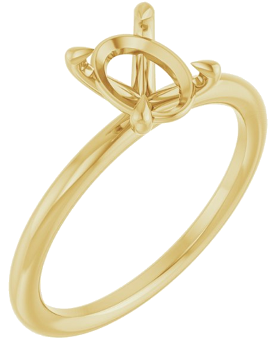 Sužadėtuvių Žiedas „Claw-Prong Solitaire“ 14k yellow gold Oval 8mm x 6mm (1)