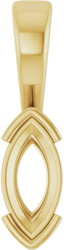Pakabukas „Half-Bezel Solitaire Charm“ 14k yellow gold Marquise 10mm x 5mm (1)