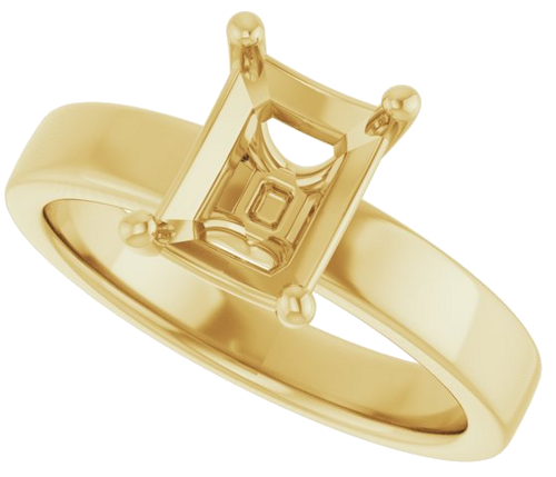 Sužadėtuvių Žiedas „Solitaire“ 585 Geltonojo Aukso Emerald 8mm x 6mm (5)