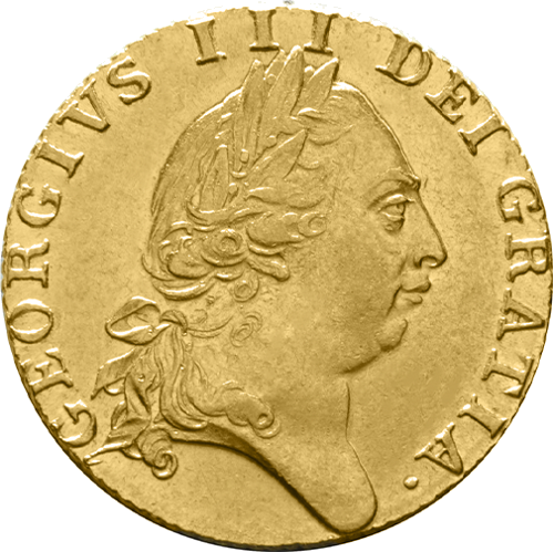1 Ginėja George III Didžioji Britanija auksinė moneta (1)