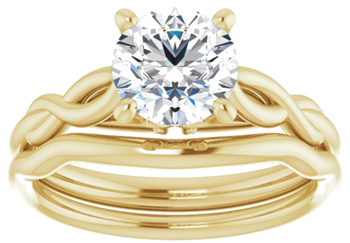 Sužadėtuvių Žiedas „Solitaire Sculptural“ 14k yellow gold Round 7mm (8)