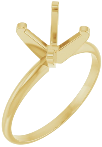 14K Yellow 6 x 6 mm Square Ultra-Lightweight Solitaire Engagement Ring Mounting (1)