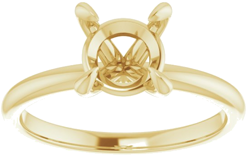 14K Yellow  7.4 mm Round Solitaire Engagement Ring Mounting (3)