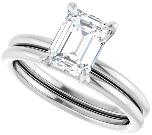 Sužadėtuvių Žiedas „Claw-Prong Solitaire“ 10k white gold Emerald 7.5mm x 5.5mm (10)