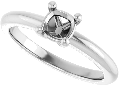 Sužadėtuvių Žiedas 14k white gold Cushion 5mm (5)