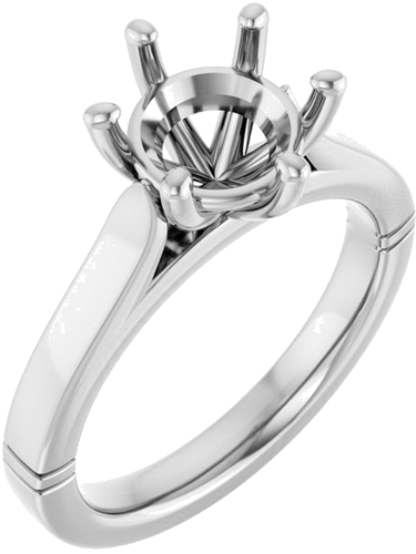 Sužadėtuvių Žiedas „Solitaire“ 14k white gold Round 8.2mm (1)