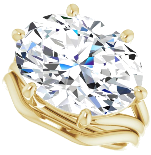 Sužadėtuvių Žiedas „Solitaire“ 585 Geltonojo Aukso Oval 16mm x 12mm (10)