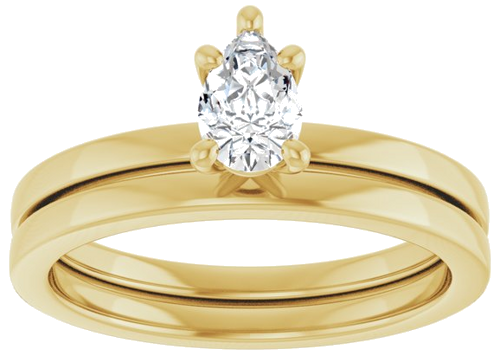 Sužadėtuvių Žiedas „Solitaire“ 14k yellow gold Pear 6mm x 4mm (8)
