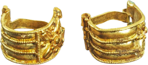 Etruscan gold earrings with granulation, 7th–5th century BC (1)