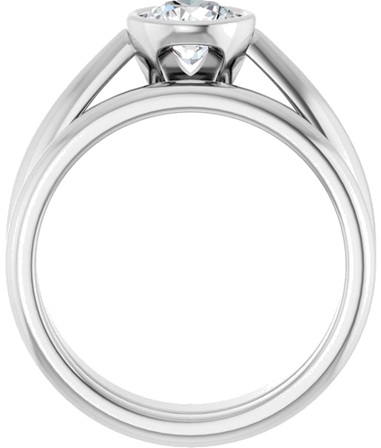 Sužadėtuvių Žiedas „Bezel-Set Solitaire“ 14k white gold Round 5.8mm (7)