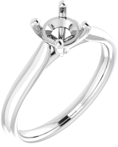 Platinum 6 mm Round Engagement Ring Mounting (1)