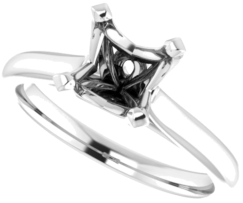 Sužadėtuvių Žiedas „Solitaire“ 950 Platinos Square 6.5mm (5)