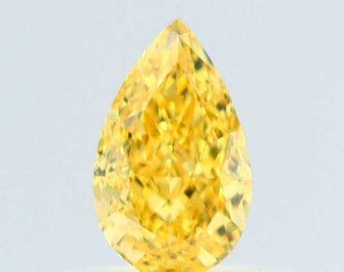 0.5 carat Fancy Vivid Yellow-VVS2 Natūralus Pear Deimantas (1)