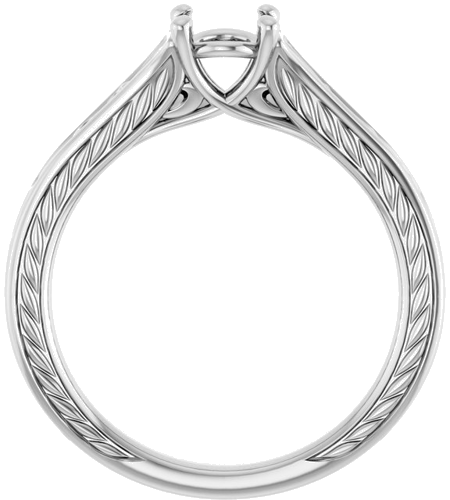 Sužadėtuvių Žiedas „Solitaire Scroll“ 14k white gold Round 5.5mm (2)
