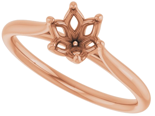 14K Rose 5.8 mm Round Engagement Ring Mounting (5)