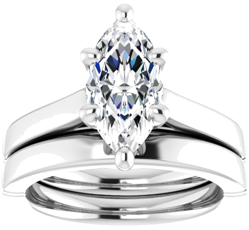 Sužadėtuvių Žiedas „Solitaire“ 585 Baltojo Aukso Marquise 12mm x 6mm (8)