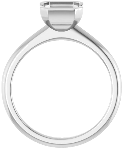 Sužadėtuvių Žiedas „Half-Bezel“ 14k white gold Emerald 8mm x 6mm (2)