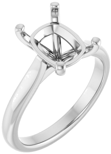 Sužadėtuvių Žiedas 14k white gold Elongated Cushion 10mm x 8mm (1)