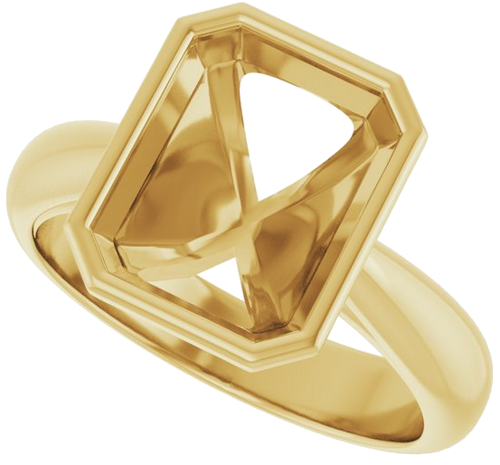 Sužadėtuvių Žiedas „Bezel-Set Solitaire“ 14k yellow gold Emerald 10mm x 8mm (5)