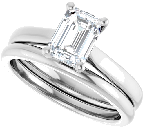 10K White 7x5 mm Emerald Engagement Ring Mounting (10)