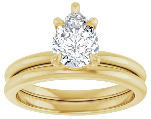 Sužadėtuvių Žiedas „Claw-Prong“ 10k yellow gold Pear 8mm x 6mm (8)
