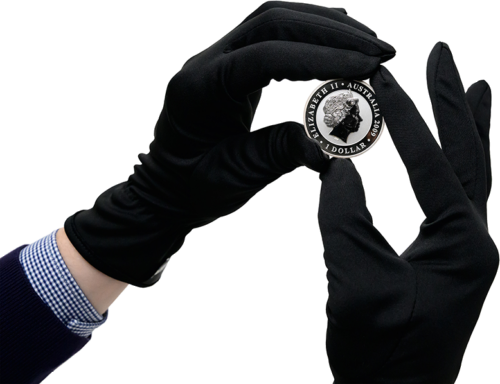 Black numismatic gloves (4)