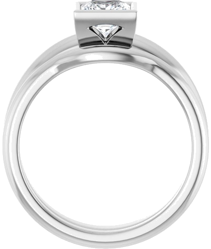Sužadėtuvių Žiedas „Bezel-Set Solitaire“ 14k white gold Square 5mm (7)