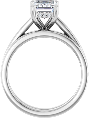 Sužadėtuvių Žiedas „Hidden Halo-Style“ 14k white gold Emerald 8mm x 6mm (7)