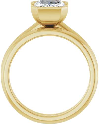 Sužadėtuvių Žiedas „Half-Bezel“ 14k yellow gold Emerald 8.5mm x 6.5mm (7)
