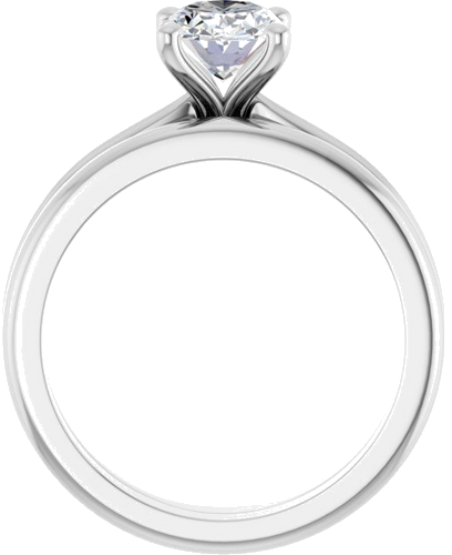 Sužadėtuvių Žiedas 14k white gold Oval 8mm x 6mm (7)
