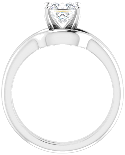 Sužadėtuvių Žiedas „Solitaire“ 14k white gold Square 5mm (7)